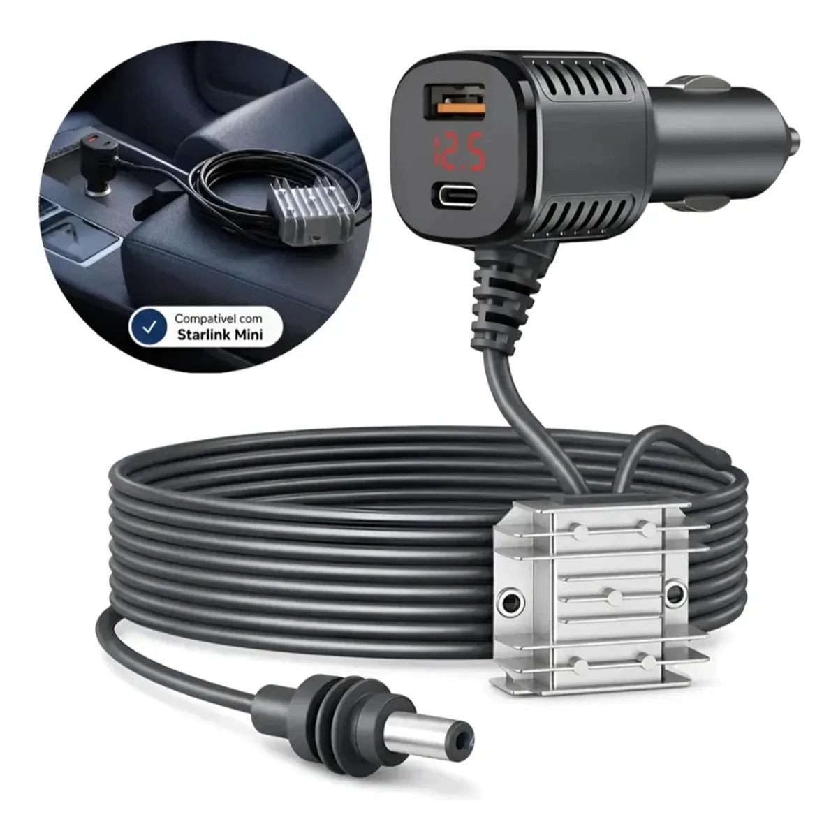 Cabo com Inversor para Starlink Mini, 2 metros